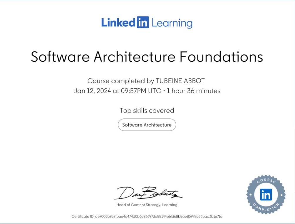 Software Architecture Foundations Certificate